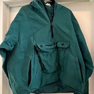 Vintage Obermeyer Ski Jacket Mens L Teal Pullover Anorak 90s Made Korea